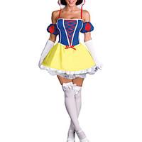 Cosplay Costumes / Party Costume Princess / Fairytale Festival/Holiday Halloween Costumes Yellow Patchwork Dress / Gloves / Headwear
