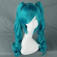Cosplay Wigs Vocaloid Hatsune Miku Blue Medium Anime/ Video Games Cosplay Wigs 75 CM Heat Resistant Fiber Female