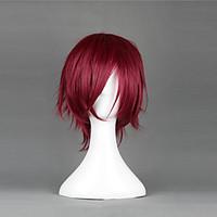 Cosplay Wigs Cosplay Rin Matsuoka Red Short Anime Cosplay Wigs 35 CM Heat Resistant Fiber Male