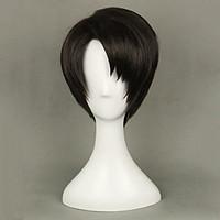 Cosplay Wigs Attack on Titan Levy Black Short Anime Cosplay Wigs 35 CM Heat Resistant Fiber Male