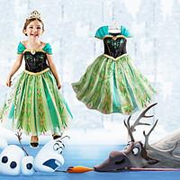 Cosplay Costumes Princess / Fairytale Movie Cosplay Green Patchwork Dress Halloween / Christmas / New Year Kid Cotton / Chiffon