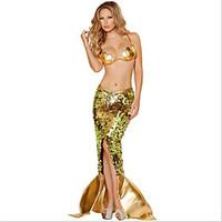Cosplay Costumes Party Costume Mermaid Tail Fairytale Festival/Holiday Halloween Costumes Golden Vintage Skirt Bra TailHalloween Carnival