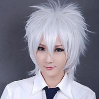 Cosplay Wigs Gintama Gintoki Sakata White Short Anime Cosplay Wigs 30 CM Heat Resistant Fiber Male