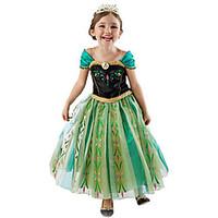 Cosplay Costumes Party Costume Princess Fairytale Festival/Holiday Halloween Costumes Green Patchwork DressHalloween Christmas Children\'s
