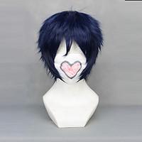 Cosplay Wigs Blue Exorcist Rin Okumura Blue Short Anime Cosplay Wigs 30 CM Heat Resistant Fiber Male