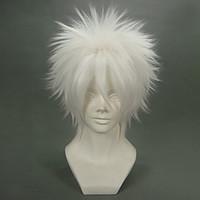 Cosplay Wigs Reborn! Byakuran White Short Anime Cosplay Wigs 32 CM Heat Resistant Fiber Male