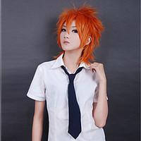 Cosplay Wigs Cosplay Cosplay Orange Short Anime Cosplay Wigs 35 CM Heat Resistant Fiber Male