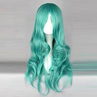Cosplay Wigs Sailor Moon Sailor Neptune Green Medium Anime Cosplay Wigs 65 CM Heat Resistant Fiber Female
