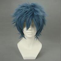 Cosplay Wigs Gintama Bansai Kawakami Blue Short Anime Cosplay Wigs 32 CM Heat Resistant Fiber Male