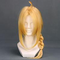 Cosplay Wigs Fullmetal Alchemist Edward Elric Yellow Medium Anime Cosplay Wigs 45 CM Heat Resistant Fiber Male