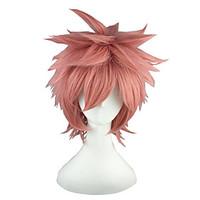 Cosplay Wigs Fairy Tail Nazrin Pink Short / Straight Anime Cosplay Wigs 35 CM Heat Resistant Fiber Male / Female