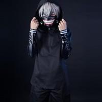 Cosplay Costume Inspired By Tokyo Ghoul Ken Kaneki Black Solid PU Leather / Uniform Cloth Cosplay Suits
