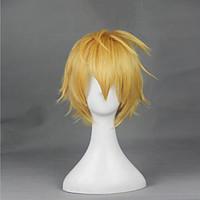 Cosplay Wigs SoulEater Cosplay Yellow Short Anime Cosplay Wigs 30 CM Heat Resistant Fiber Male / Female