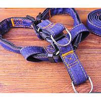 Collar Leash Safety Training Solid PU Leather Leash Pink Blue