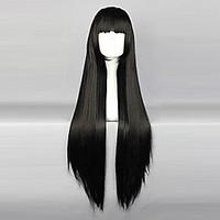 Cosplay Wigs InuYasha Sango Black Long / Curly Anime Cosplay Wigs 80 CM Heat Resistant Fiber Female