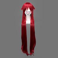Cosplay Wigs Black Butler Grell Sutcliff Red Long Anime Cosplay Wigs 90 CM Heat Resistant Fiber Male