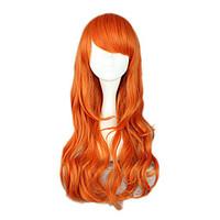 Cosplay Wigs One Piece Nami Orange Medium Anime Cosplay Wigs 65 CM Heat Resistant Fiber Female