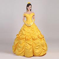 Cosplay Costume/Party Costume Fairytale Princess Bella Yellow Movie Cosplay Halloween Cosplay Costumes Skirt / Headpiece / Gloves / Petticoat / Ribbon