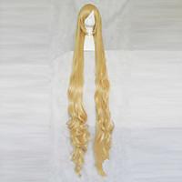 Cosplay Wigs GOSICK Victorique De Blois Yellow Extra Long / Curly Anime Cosplay Wigs 150 CM Heat Resistant Fiber Female