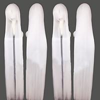 Cosplay Wigs InuYasha Sesshomaru White Extra Long / Straight Anime Cosplay Wigs 140 CM Heat Resistant Fiber Male