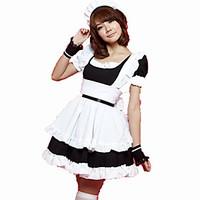 Cosplay Costumes Maid Costumes Festival/Holiday Halloween Costumes Pink Black Solid Carnival Female Cotton