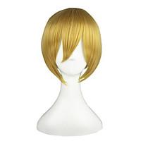 Cosplay Wigs Vocaloid Kagamine Len Golden Short Anime Cosplay Wigs 36 CM Heat Resistant Fiber Male / Female
