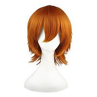 Cosplay Wigs Shirobako Roxas Orange Short Anime Cosplay Wigs 35 CM Heat Resistant Fiber Male / Female