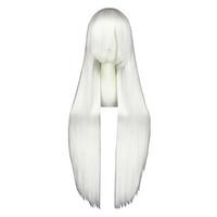 Cosplay Wigs Kagerou Project Fujiwara no Mokou White Long Anime Cosplay Wigs 100 CM Heat Resistant Fiber Male / Female