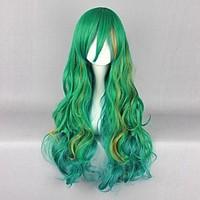 Cosplay Wigs Cosplay Cosplay Green Long Anime Cosplay Wigs 80 CM Heat Resistant Fiber Male