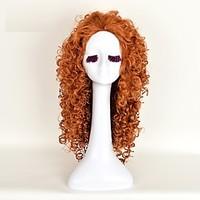 Cosplay Wigs Free Shipping 25.59 Inch Women\'S Synthetic Hair Long Orange Curly Anime Movie Brave MERIDA