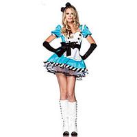 Cosplay Costumes Princess Fairytale Maid Costumes Festival/Holiday Halloween Costumes Blue Patchwork Dress More AccessoriesHalloween