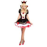 Cosplay Costumes Party Costume Queen Fairytale Festival/Holiday Halloween Costumes Red/Black Patchwork Coat Dress T-Back Headwear
