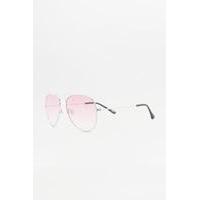 Coloured Lens Aviator Sunglasses, PINK