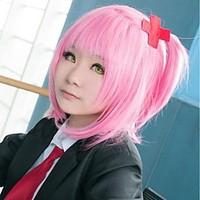Cosplay Wigs Cosplay Amu Hinamori Pink Short Anime Cosplay Wigs 35 CM Heat Resistant Fiber Female