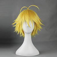Cosplay Wigs The Seven Deadly Sins Cosplay Yellow Short Anime Cosplay Wigs 30 CM Heat Resistant Fiber Male / Female