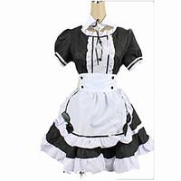 Cosplay Costumes Maid Costumes Festival/Holiday Halloween Costumes Black Solid Carnival Female Cotton