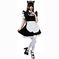 Cosplay Costumes Maid Costumes Festival/Holiday Halloween Costumes Black Coffee Solid Carnival Female Cotton
