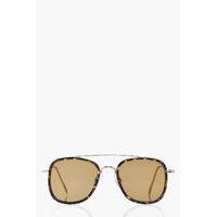 contrast tortoise aviator sunglasses brown