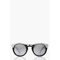 Contrast Cat Eye Fashion Glasses - black