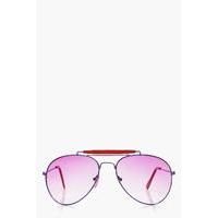 contrast trim aviator fashion glasses red