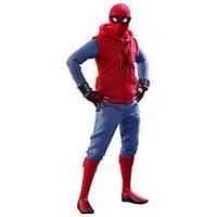 Cosplay Costumes Spider Movie Cosplay Red Blue Vest Pants Gloves T-shirt Wrist Brace Halloween Female Male Kid Leather Polar Fleece