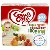 Cow And Gate Baby Fruit Pot Apricot And Strawberry 4x100g