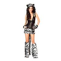Cosplay Costumes Animal Festival/Holiday Halloween Costumes Cheetah Top Skirt Gloves Leg Warmers Hats Halloween Female Spandex Terylene