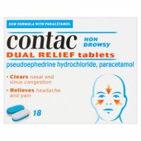 Contact Non Drowsy Dual Relief Tablets x 18