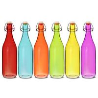Coloured Glass Swing Top Bottles 1ltr (Pack of 6)