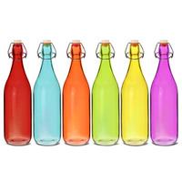 coloured glass swing top bottles 1ltr case of 24