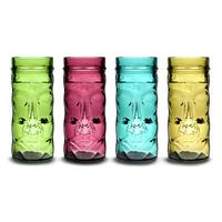 Coloured Glass Tiki Mugs 14oz / 400ml (Pack of 4)