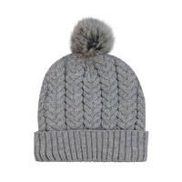 cosy and warm knitted hat with click and heat gel packs grey