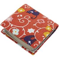 Coin Purse - Red, Cat And Flower Pattern