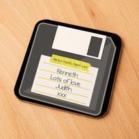 cool floppy disk customised drinks coaster